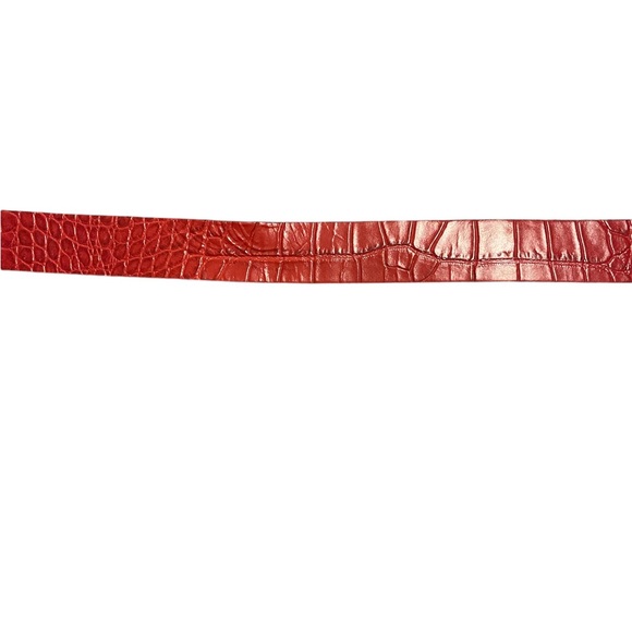 Red Croc embossed Valentino belt Size M - Picture 6 of 8